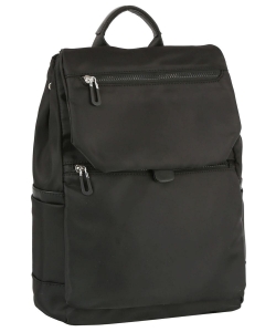 Nylon Flap Backpack GLM-0113 BLACK
